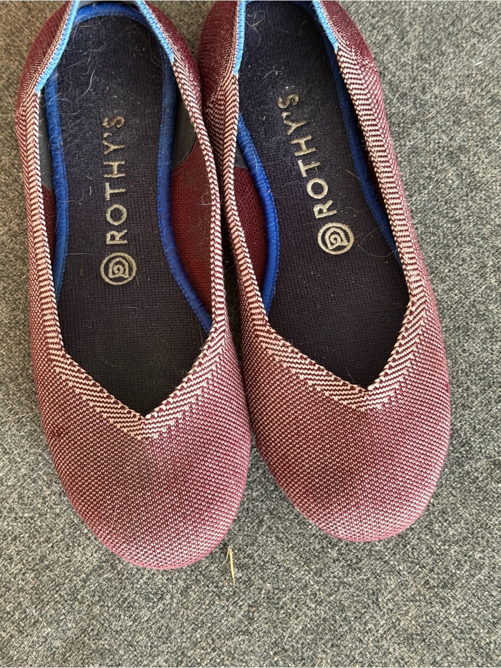Rothy's Women's Burgundy Knit Pointed Ballet Flats